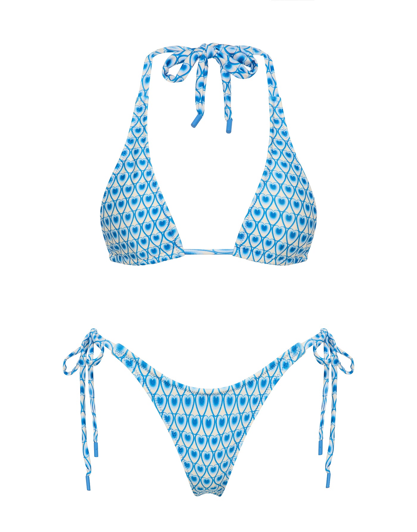 DARA - RIYA Blue Geometric Triangle Bikini Set
