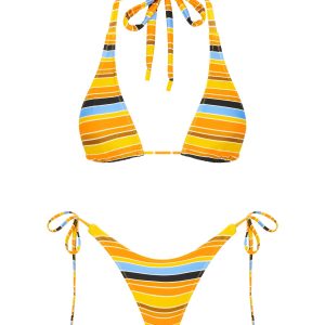 DARA - TORE Stripe Triangle Bikini Set