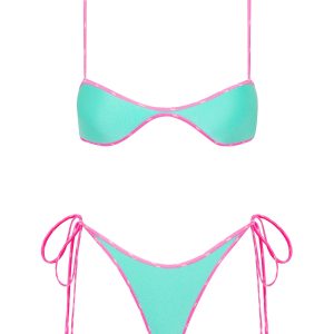 ESTE - TURQUOISE Neoprene Scoop Crop Bikini Set