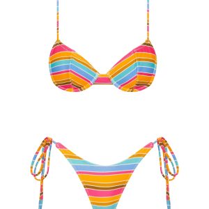 JARA - MELON STRIPE Balconette Bikini Set