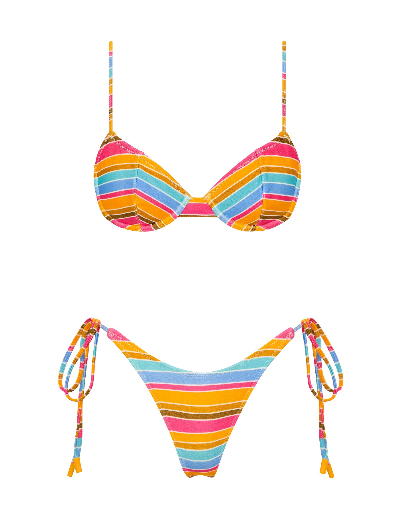 JARA - MELON STRIPE Balconette Bikini Set