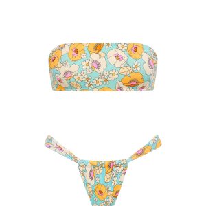 LUCE - MAIE Floral Bandeau Bikini Set