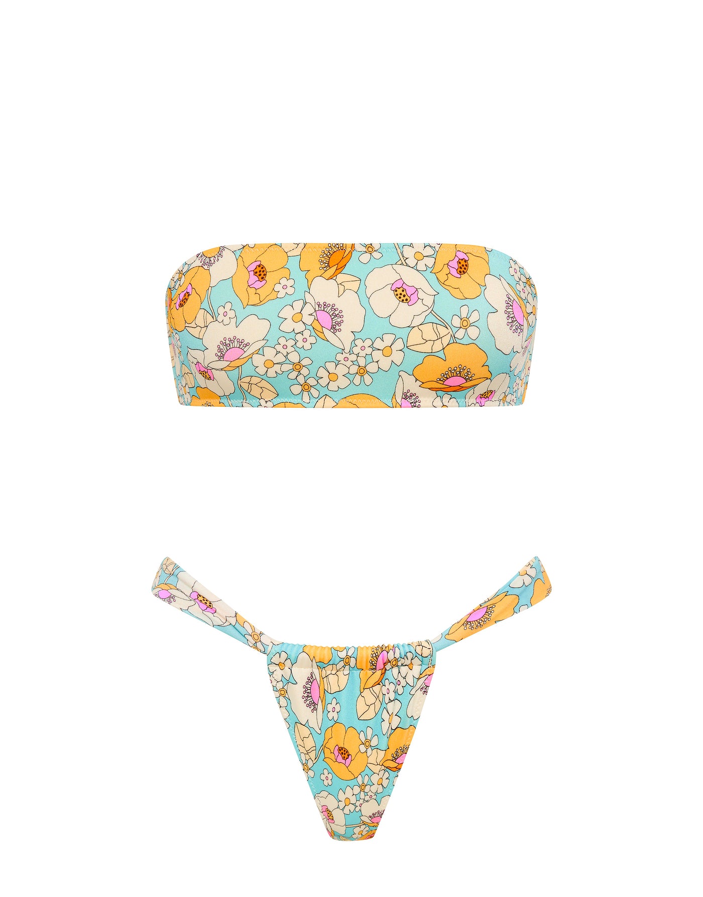 LUCE - MAIE Floral Bandeau Bikini Set