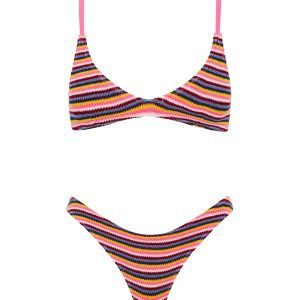 MAIA - LONI Stripe Crochet Crop Bikini Set