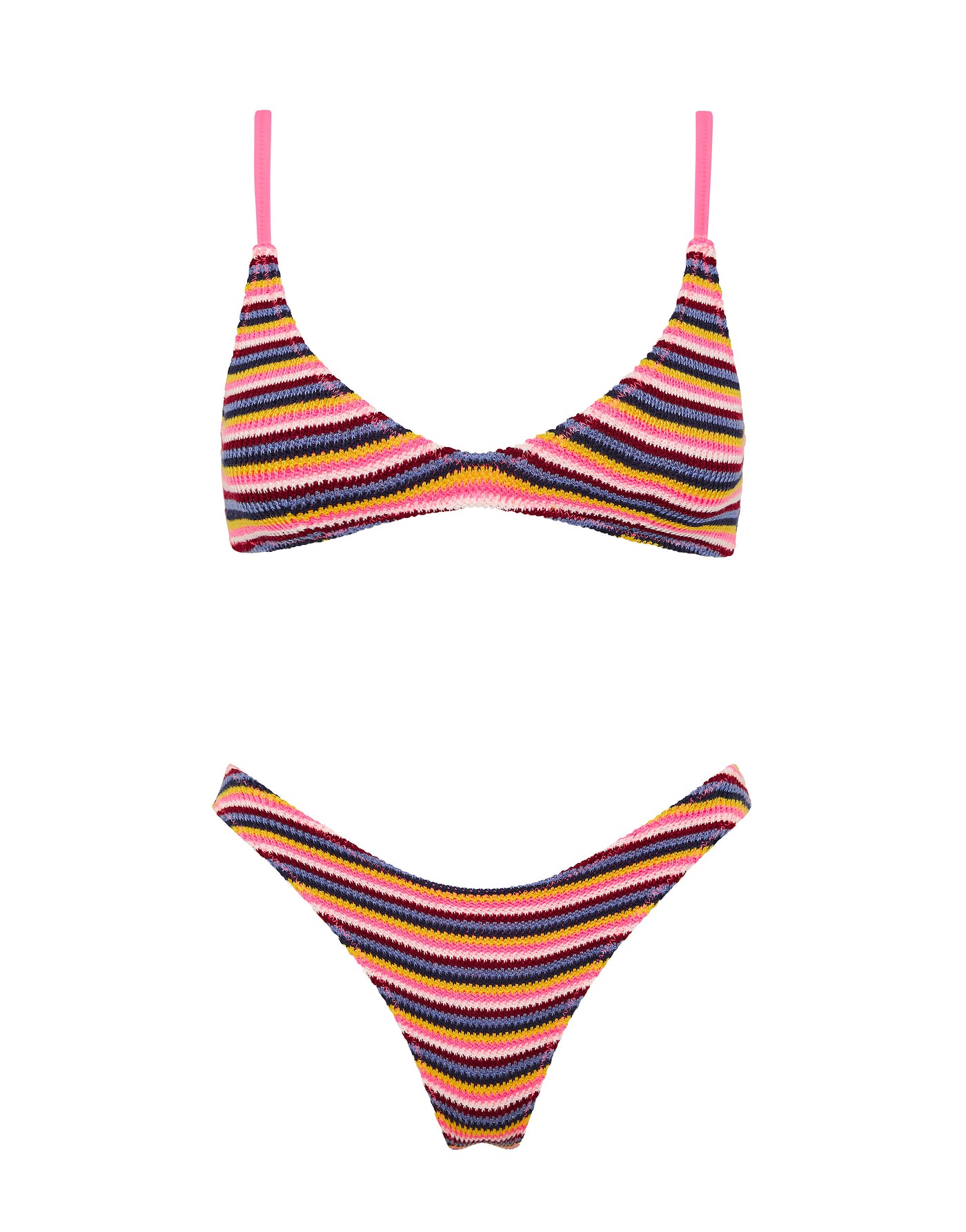 MAIA - LONI Stripe Crochet Crop Bikini Set
