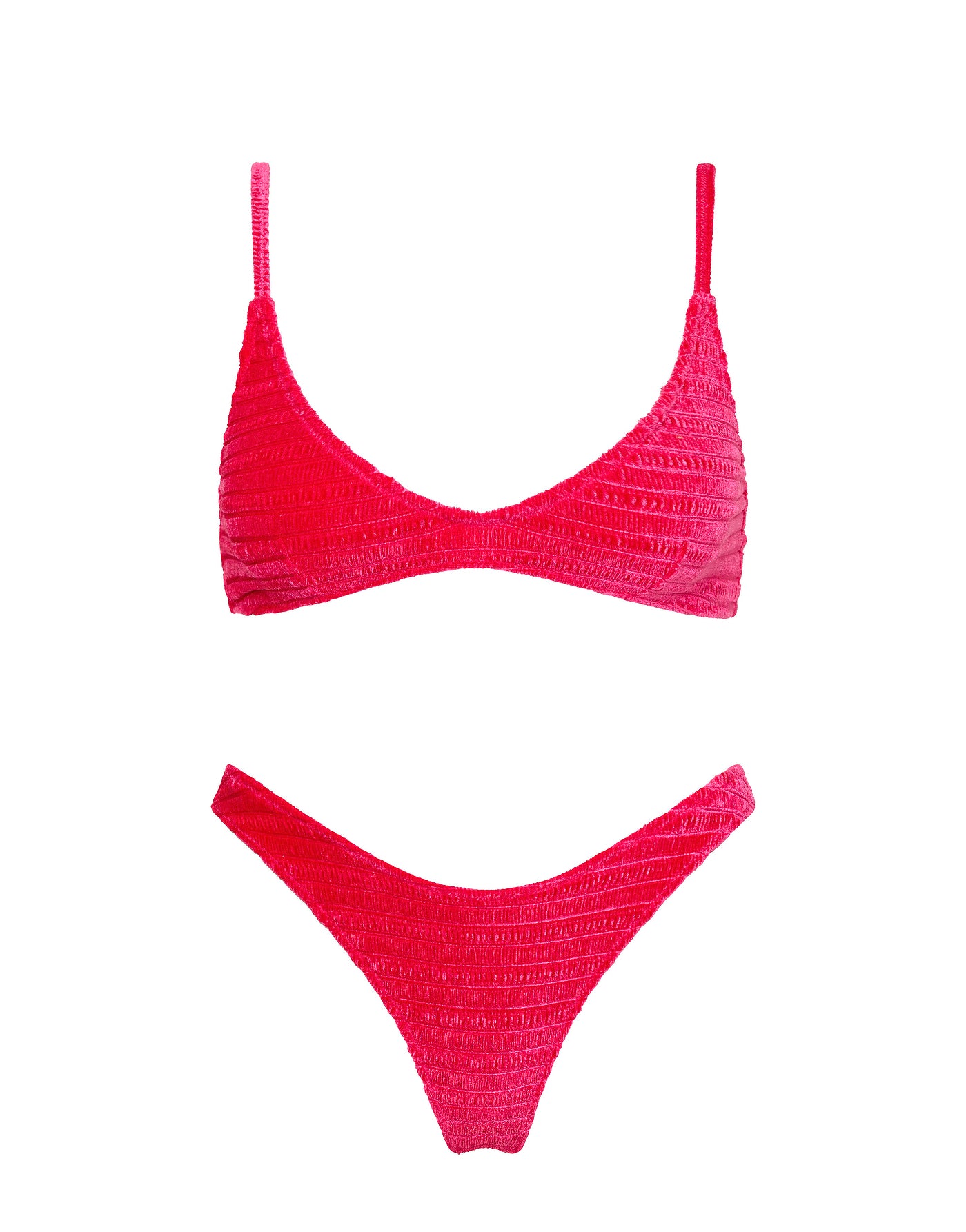 MAIA - MELIN Pink Velvet Scoop Bikini Set