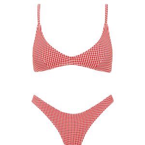 MAIA - PRON Red Gingham Scoop Bikini Set