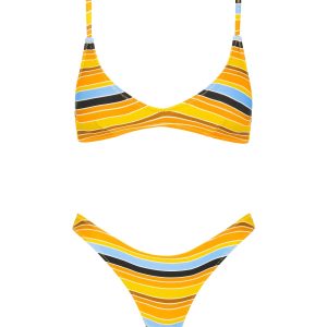 MAIA - TORE Stripe Scoop Bikini Set