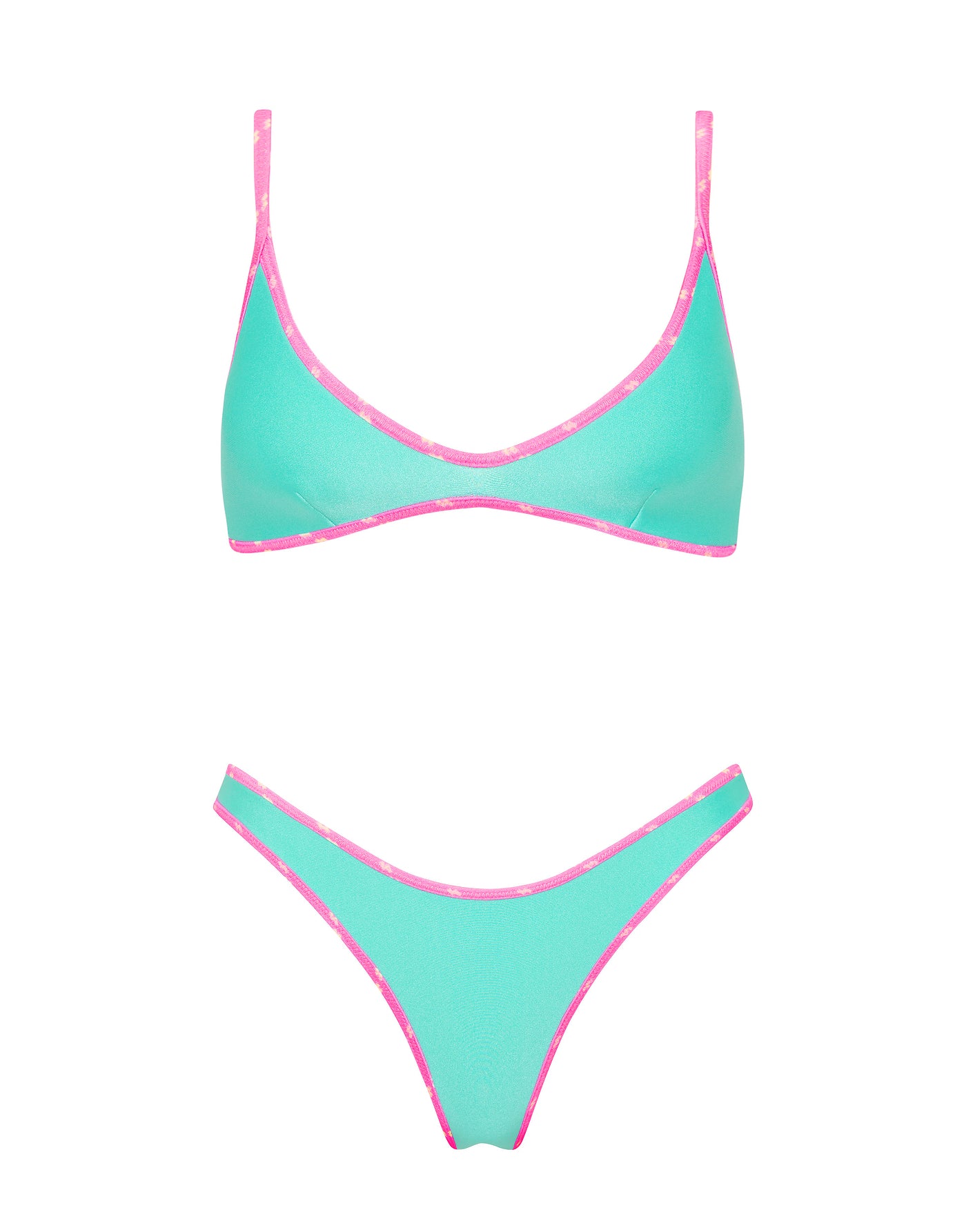 MAIA - TURQUOISE Neoprene Scoop Bikini Set