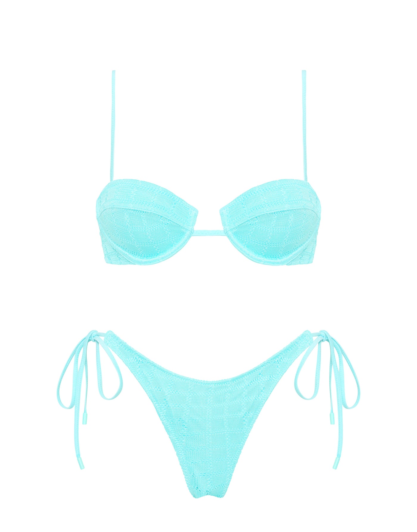 MALA - JAVE Blue Crochet Balconette Bikini Set