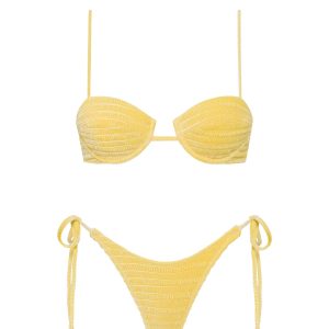 MALA - MACA Yellow Velvet Balconette Bikini Set