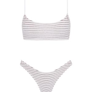MICA - LUSAIL White Terry Towelling Crop Bikini Set