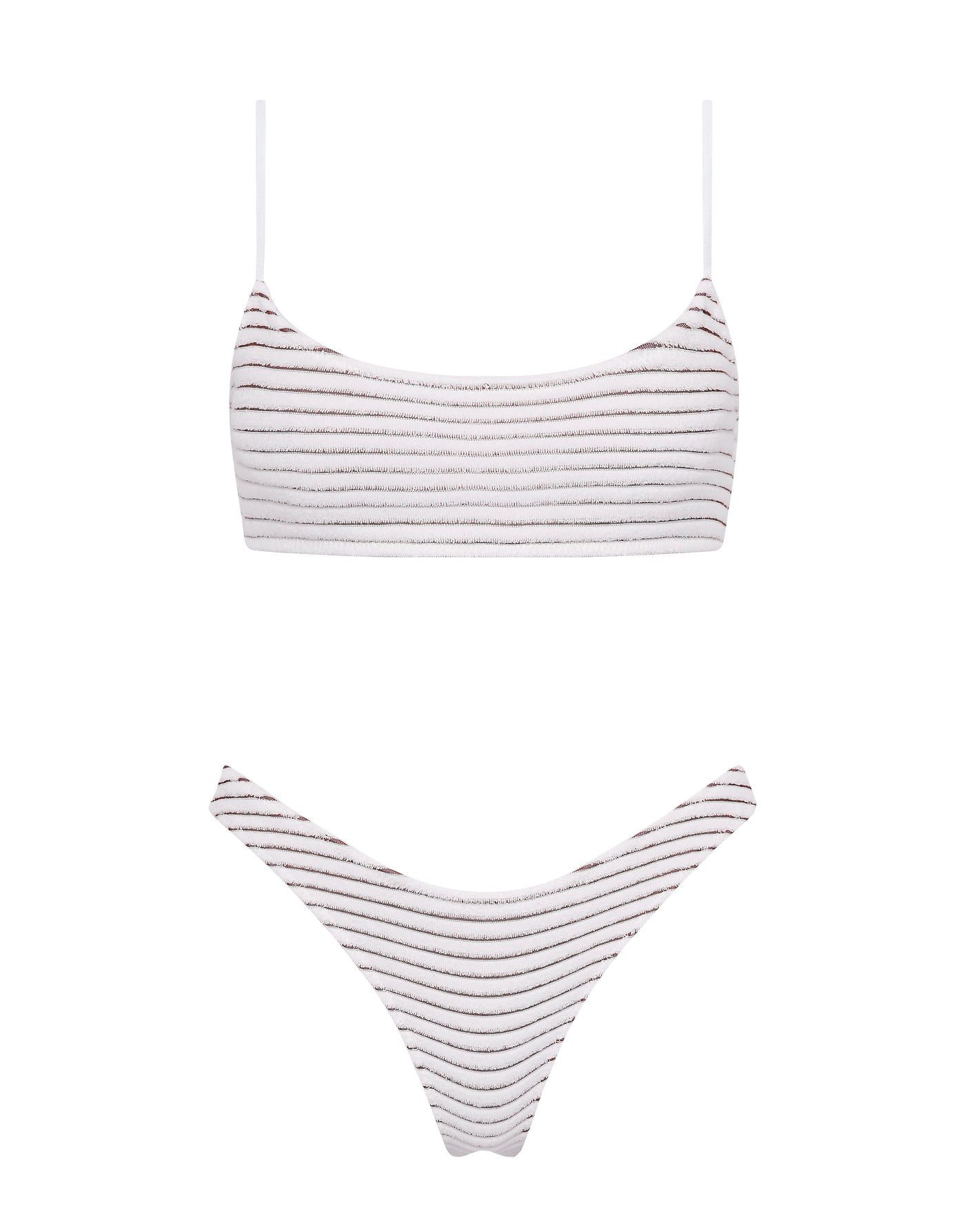 MICA - LUSAIL White Terry Towelling Crop Bikini Set