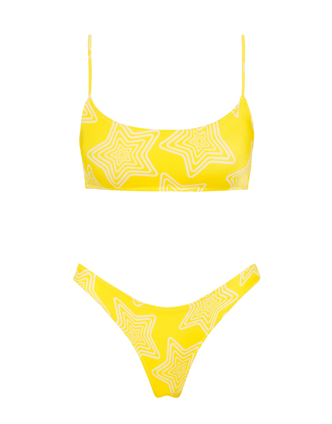 MICA - MANCA Yellow Star Scoop Bikini Set