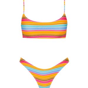 MICA - MELON STRIPE Scoop Bikini Set