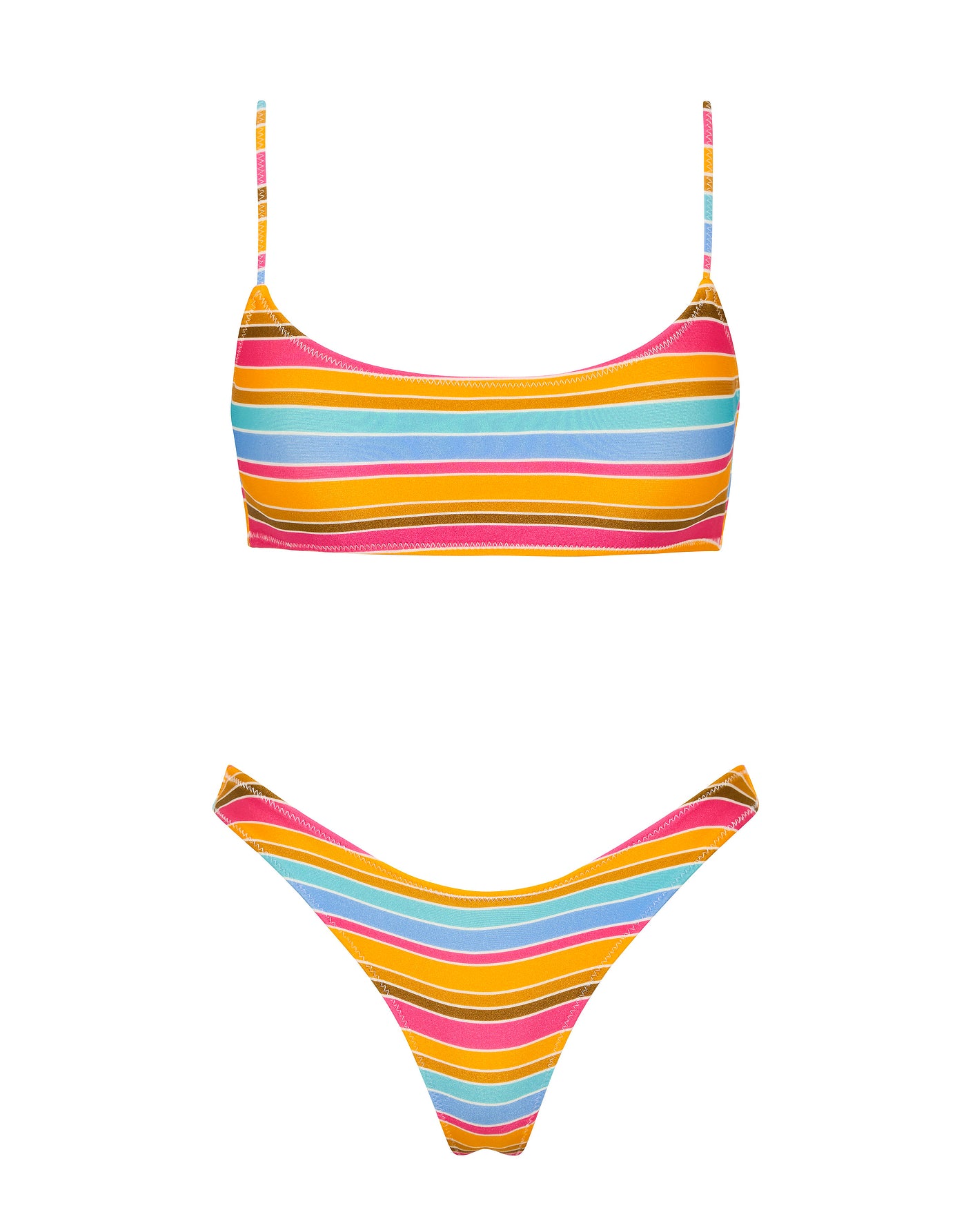 MICA - MELON STRIPE Scoop Bikini Set