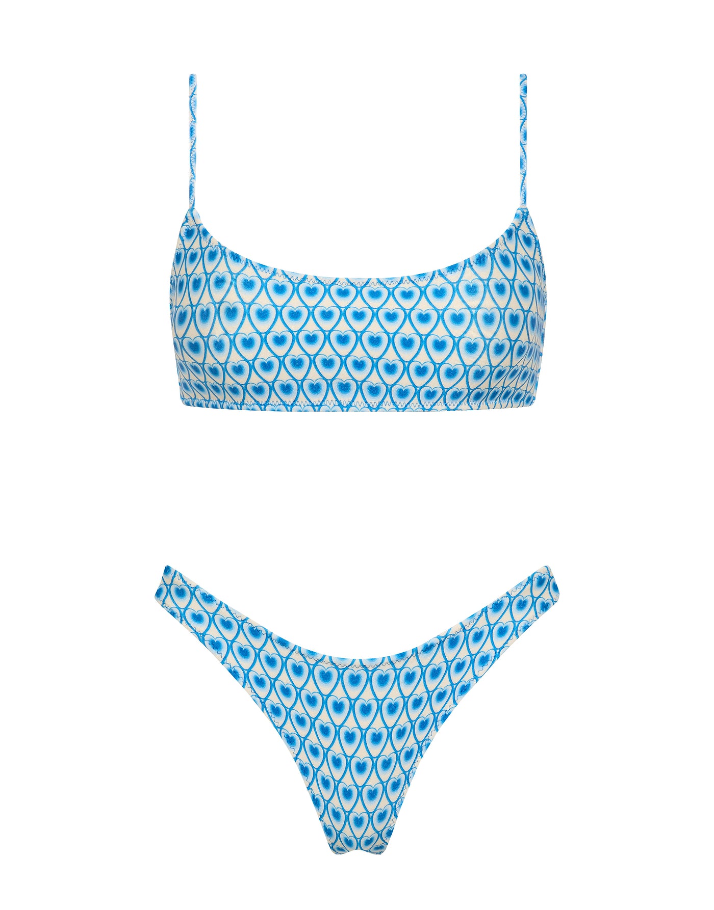 MICA - RIYA Blue Geometric Crop Bikini Set