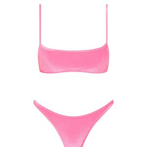MIMA - PINK CANDY VELVET Crop Bikini Set