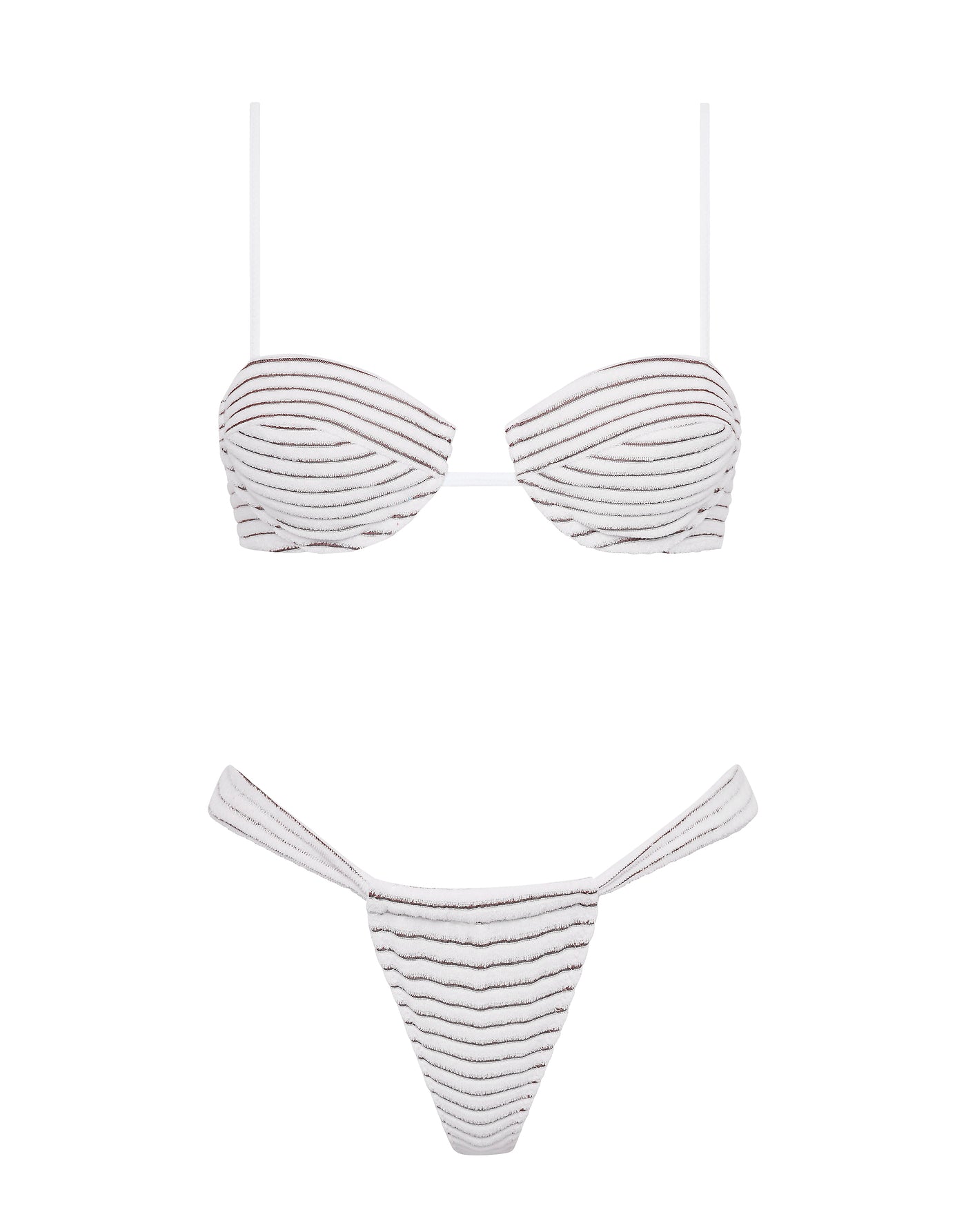 PALMA - LUSAIL White Terry Towelling Balconette Bikini Set