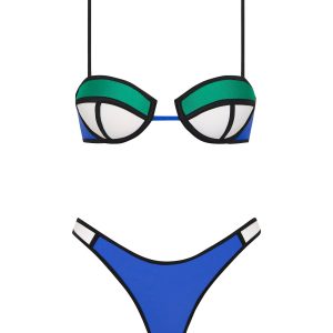 POPPY - BLUE TANGO Neoprene Balconette Bikini Set