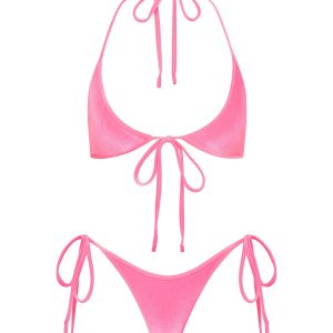 SOFI - PINK CANDY VELVET Halter Bikini Set