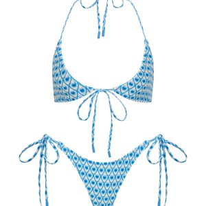 SOFI - RIYA Blue Geometric Halter Bikni Set
