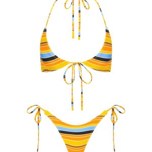 SOFI - TORE Stripe Halter Bikni Set
