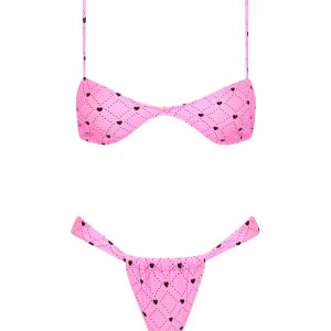 STELL - CASSI Pink Heart Scoop Bikini Set