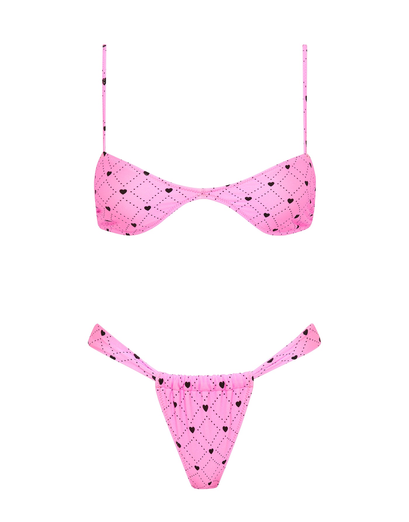 STELL - CASSI Pink Heart Scoop Bikini Set