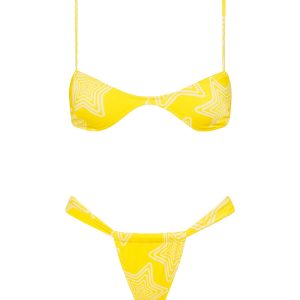 STELL - MANCA Yellow Star Scoop Crop Bikini Set