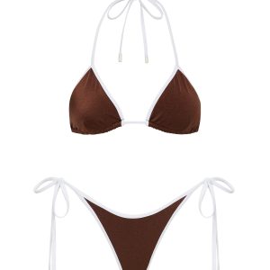 VINCA - BISC Brown Triangle Bikini Set