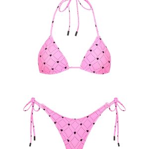 VINCA - CASSI Pink Heart Triangle Bikini Set