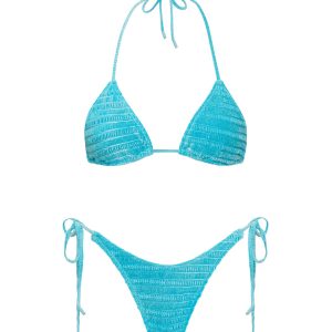 VINCA - COTE Blue Velvet Triangle Bikini Set