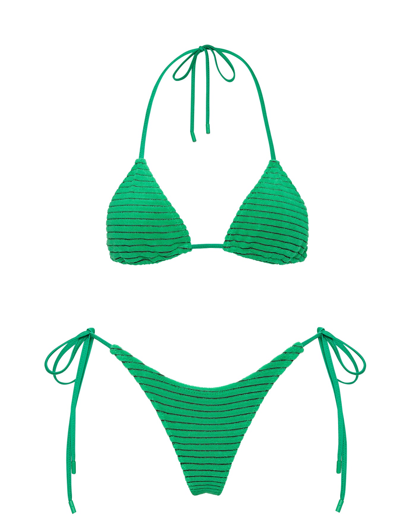 VINCA - HUBE Green Terry Towelling Triangle Bikini Set
