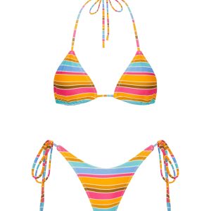 VINCA - MELON STRIPE Triangle Bikini Set