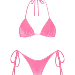 VINCA - PINK CANDY VELVET Triangle Bikini Set