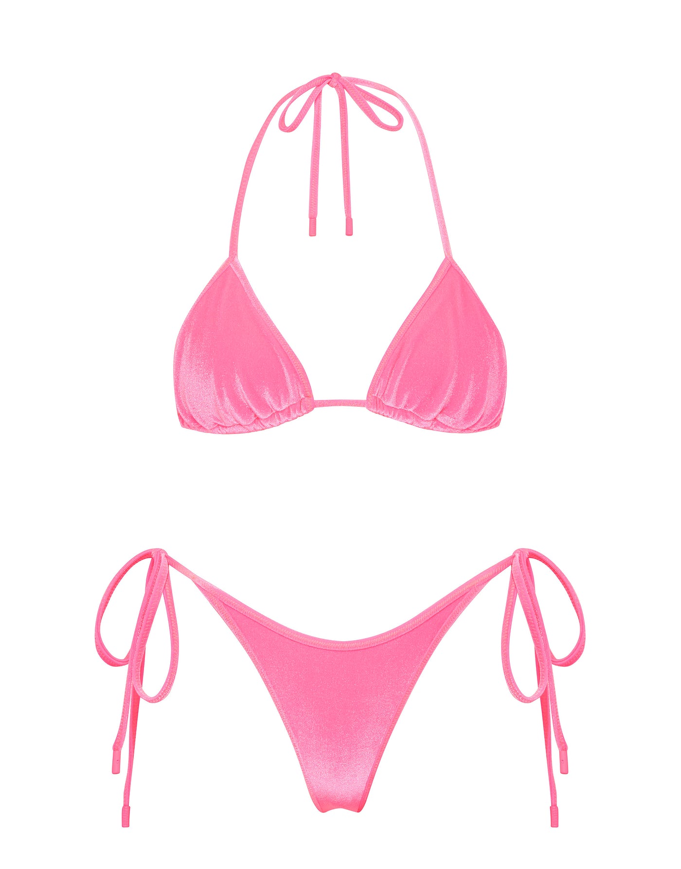 VINCA - PINK CANDY VELVET Triangle Bikini Set