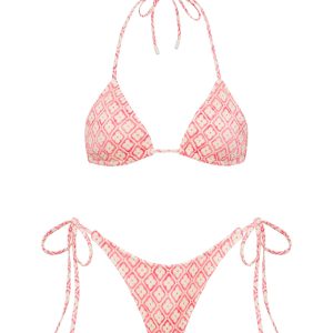 VINCA - PORTE Pink Geometric Triangle Bikini Set