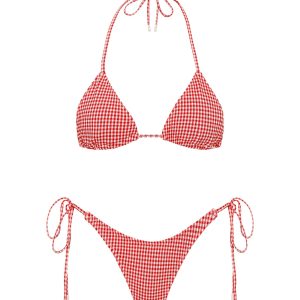 VINCA - PRON Red Gingham Triangle Bikini Set