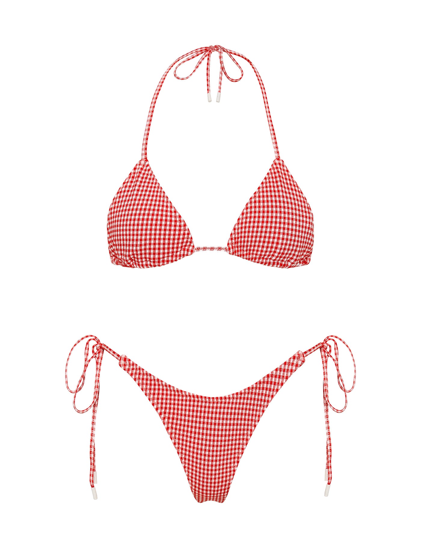 VINCA - PRON Red Gingham Triangle Bikini Set