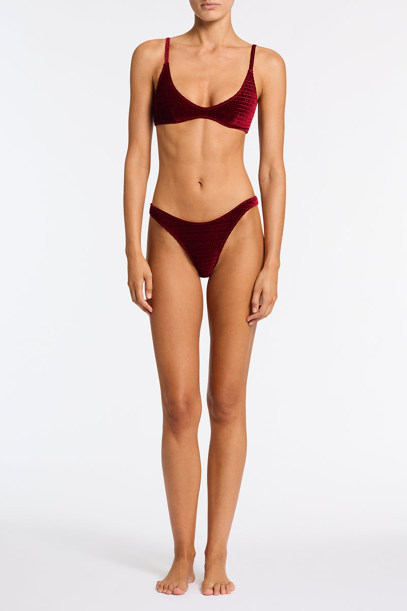 MAIA - RONI Burgundy Velvet Scoop Bikini Set - Image 2