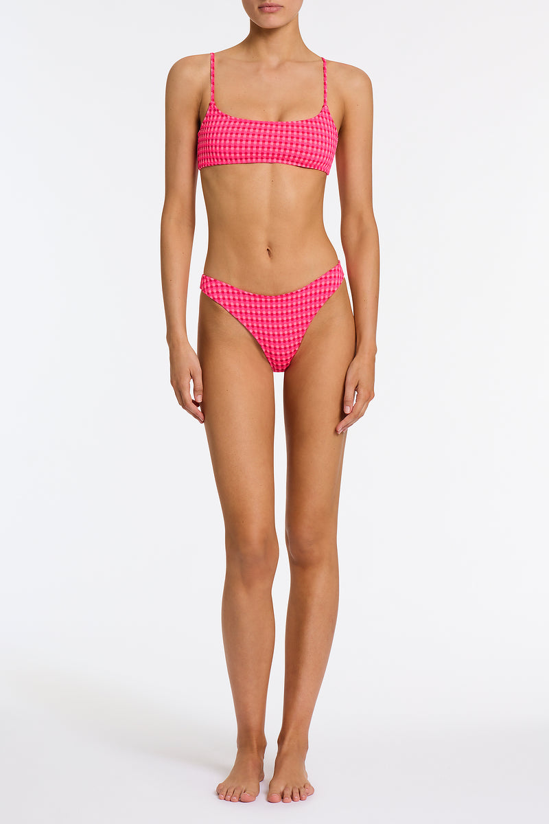 MICA - ADAO Pink Textured Crop Bikini Set - Image 2