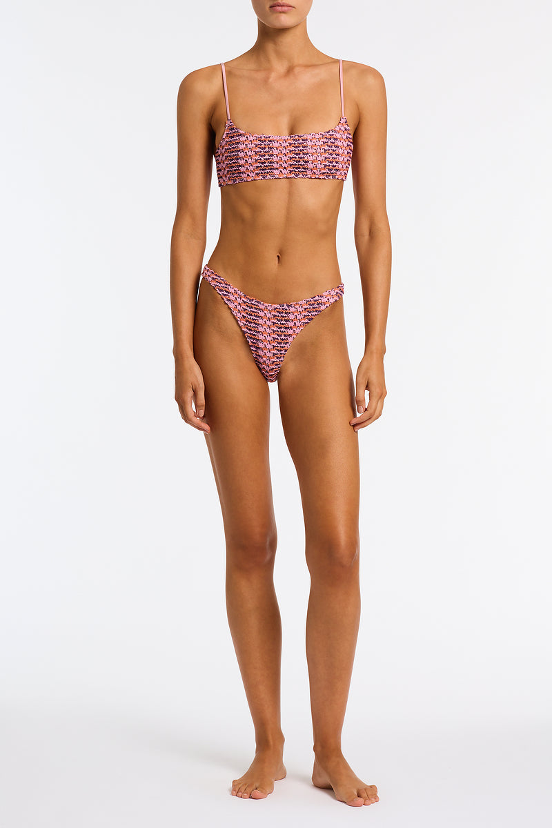 MICA - BLOSS Pink Crochet Crop Bikini Set - Image 2