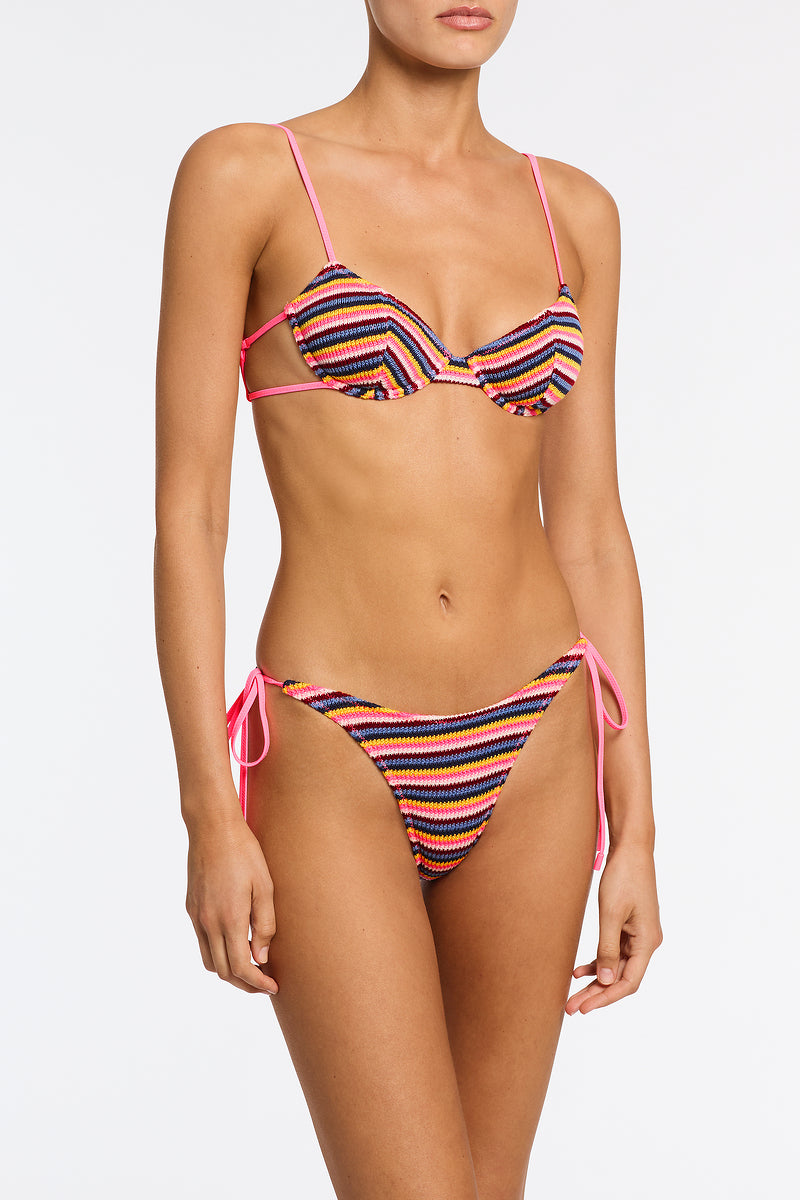 JARA - LONI Stripe Crochet Balconette Bikini - Image 5