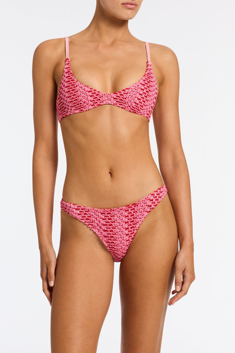 MAIA - ALINA Pink Crochet Scoop Bikini Set - Image 6