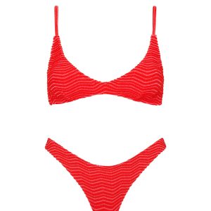 MAIA - MATO Red Terry Towelling Scoop Bikini Set