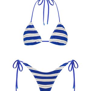 VINCA - JOLY Blue Terry Towelling Triangle Bikini Set