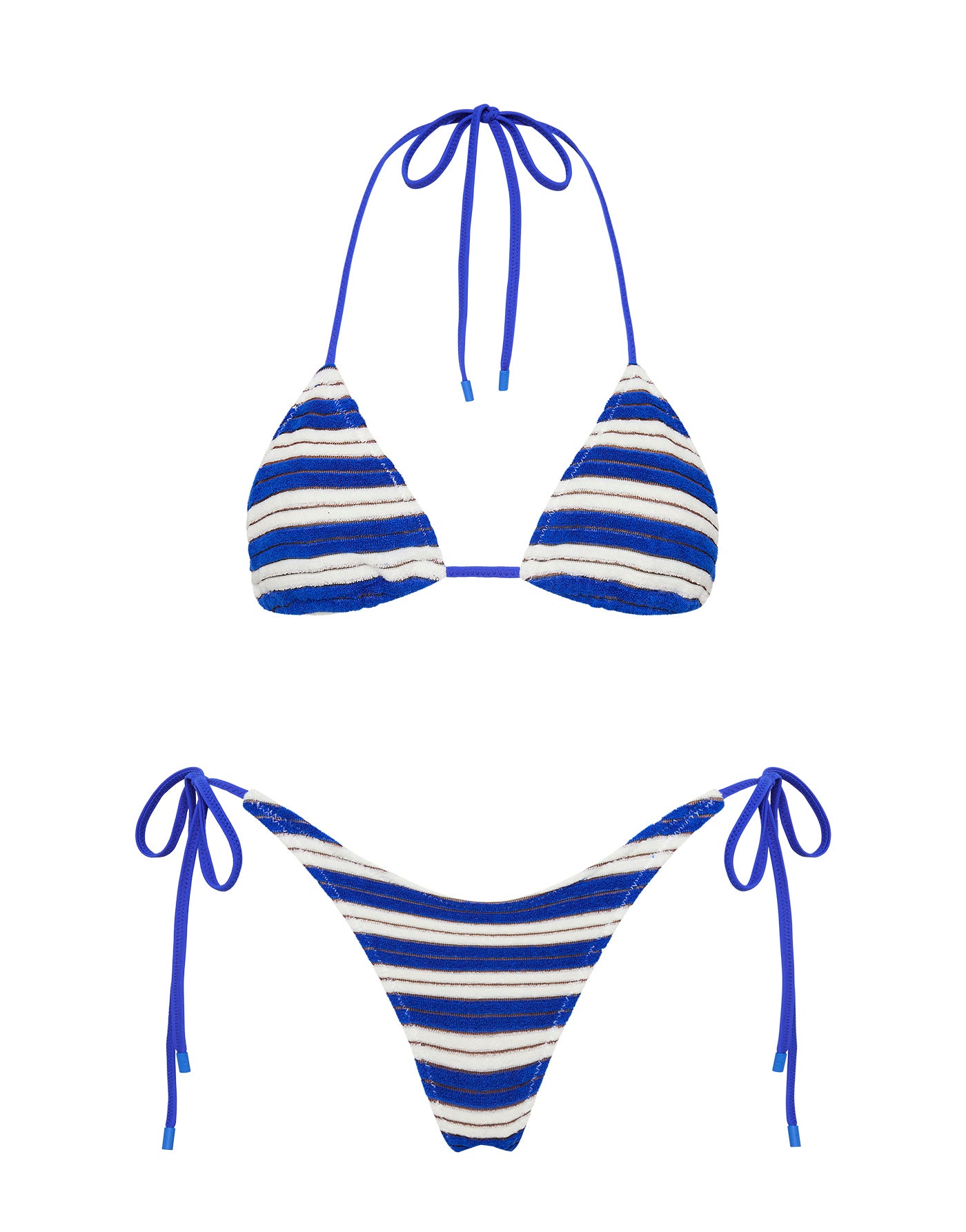VINCA - JOLY Blue Terry Towelling Triangle Bikini Set